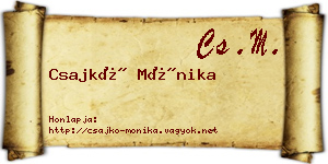 Csajkó Mónika névjegykártya